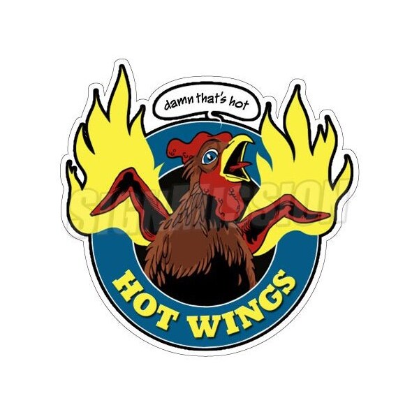 Safety Sign, 1.5 in Height, Vinyl, 48 in Length, Hot Wings